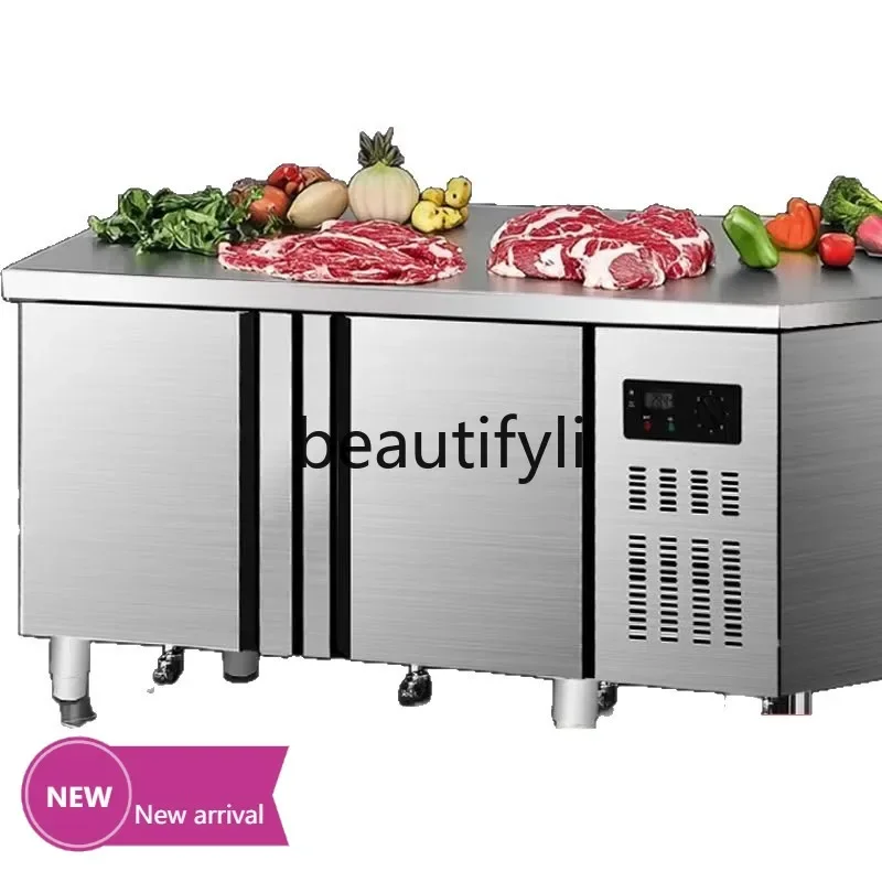

X Stainless Steel Dual Temperature Cabinet Workbench Freezer Kitchen Bedroom Operation Table Fresh Preservation FreezingX