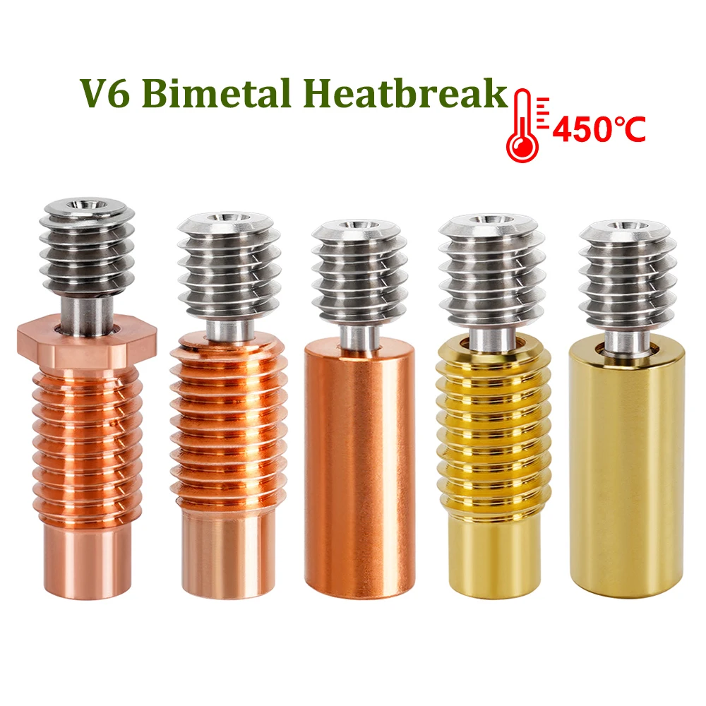 Top Quality E3D V6 Throat All Metal Titanium Bimetal Heatbreak V6 Throats 3D Printer Hotend Throat For Ender 3 CR10 Prusa I3 MK3