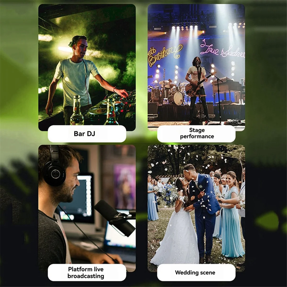 A04R-Professional 4-Channel USB Audio Mixer Console with Bluetooth, Recording Capabilities for DJs and PC Mixing