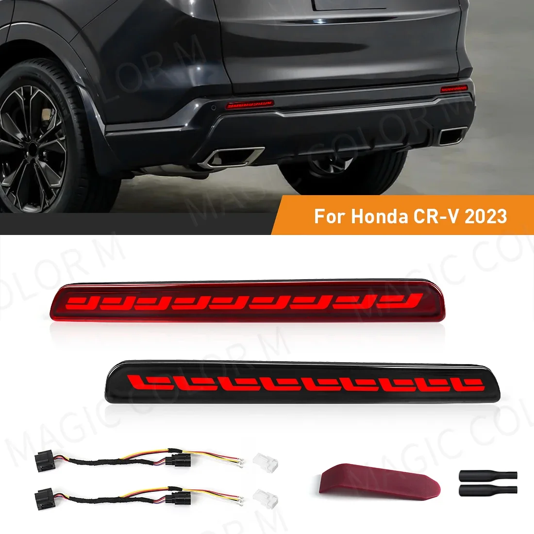 

For Honda CR-V CRV 2023 2024 Rear Bumper Reflector Lights Warning Brake Dynamic Turn Signal Auto Indicators Lamp Car Accessories