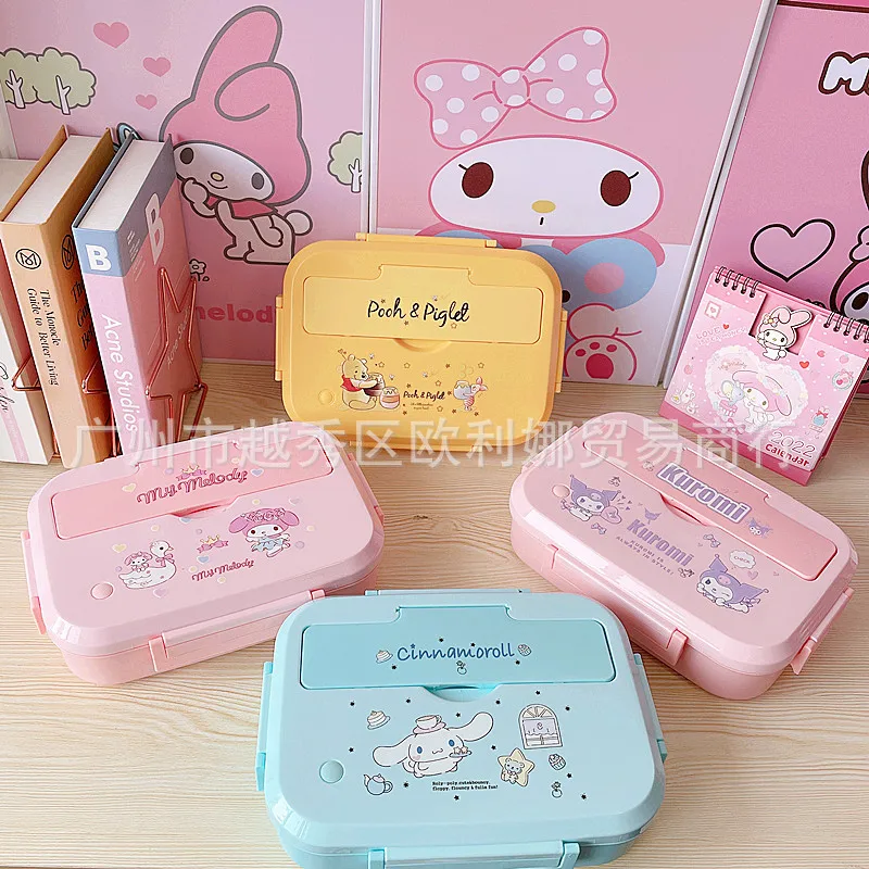 

Горячая коробка для завтрака Sanrio Girl Hello Kitty Kawaii, аниме, модная портативная изоляция, простой и удобный ланч-бокс, подарок, новый стиль