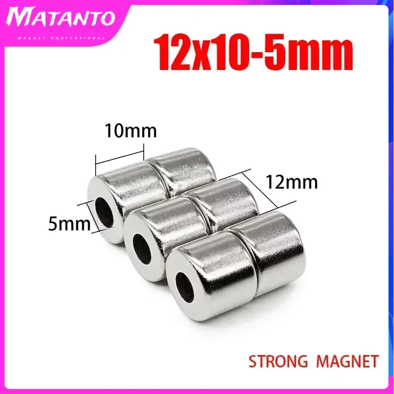 

10/20/50/100Pcs 12x10-5mm Small Round Magnet with Hole Super Strong N35 Countersunk Neodymium Magnets Fishing Magnet