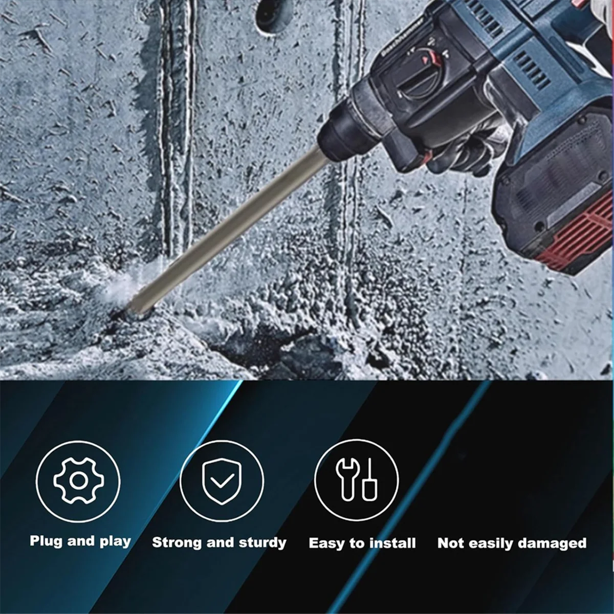 

AA98 24-Inch SDS Max Set, 1 Inch Flat Chisel and Point Chisel, Tile Removal Tool for SDS-Max Hammer Drill Attachment