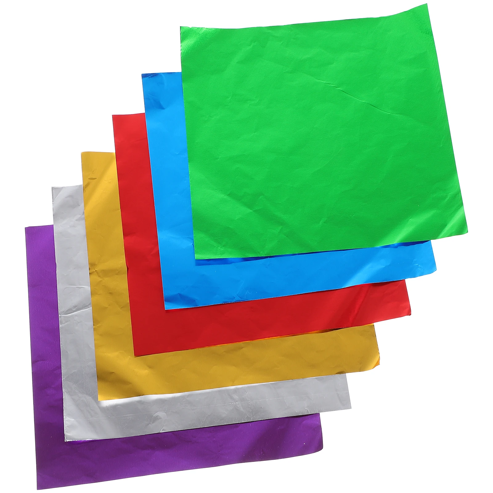 

600pcs Colored Aluminum Foil Chocolate Wrappers 15cm x 100 Sheets 6 Packs Nougat Packing Paper for Candy Decorations