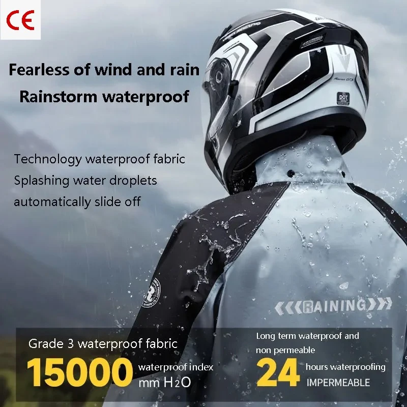 

Adult Thick RainCoat Waterproof Rain Coat Suit Motorcycle Rainsuit Motorcycle Rainwear Suit Reflective Riding Raincoat Set