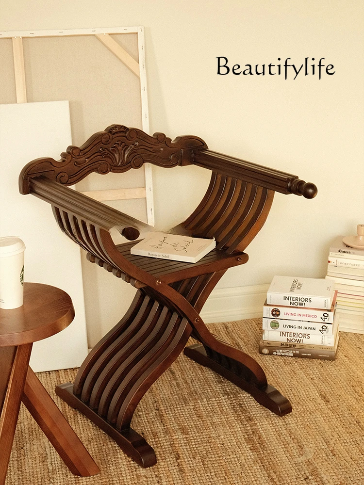 Retro Style Solid Wood Dining Chair High-Grade Designer Model Leisure Decorative Chair Master Chair