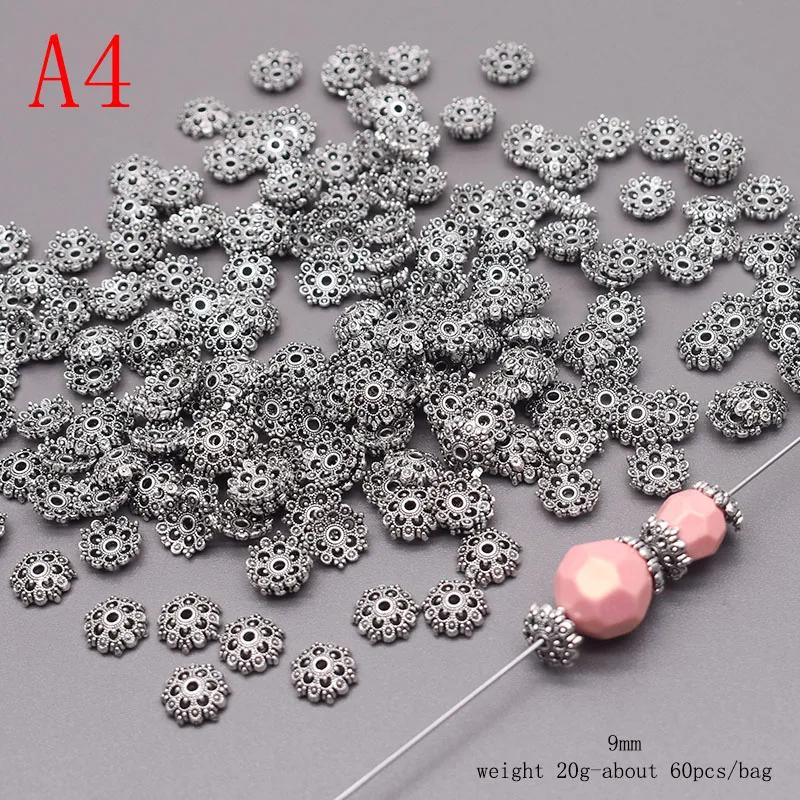 Gewicht 20 gr/beutel Tibetischen Antike Silber Farbe Metall Perlen Kappe Blume Spacer Bead End Kappen Für Schmuck MachenDIY Charms Armband