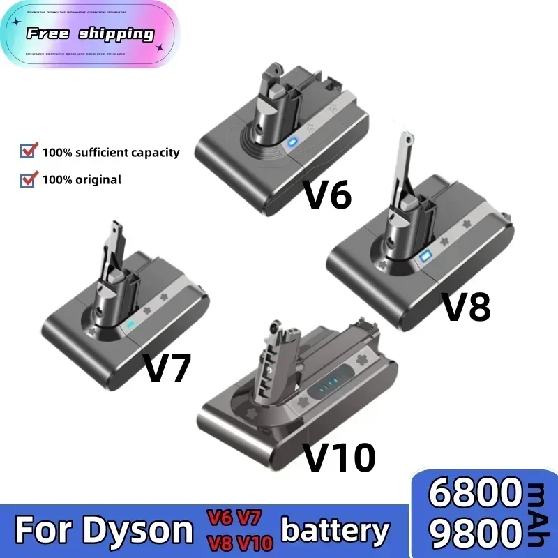 

21.6V 6800mAh Li-ion Battery for Dyson V6/V7/V8/V10 DC62 DC74 SV09 SV07 SV03 965874-02 Vacuum Cleaner Battery L30