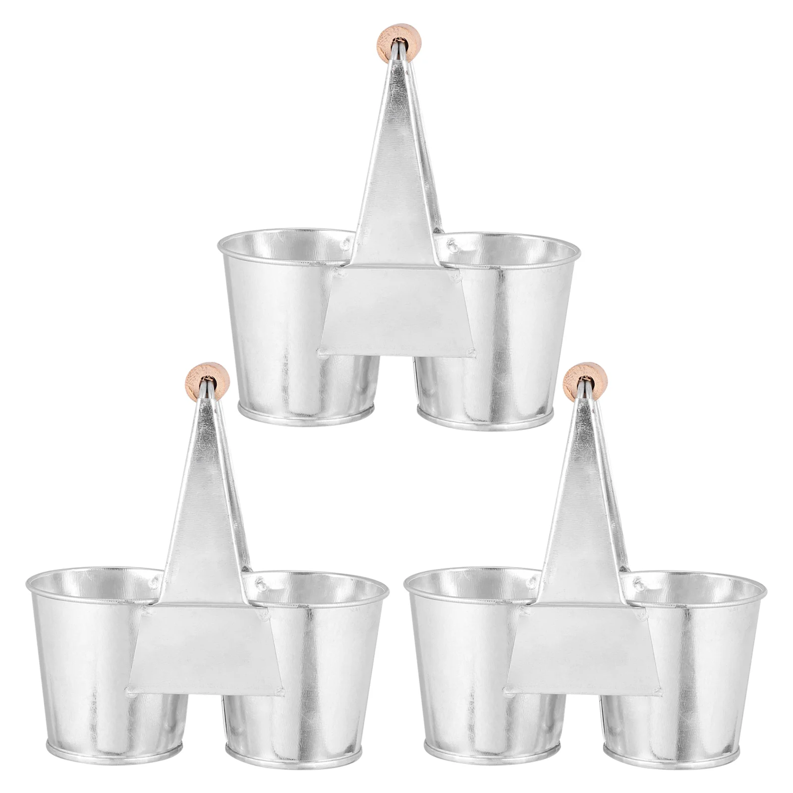 

3pcs Retro Vase Decorative Iron Flower Pot Handle for Desk Hotel Flower Vase Home Decor Plant Holder