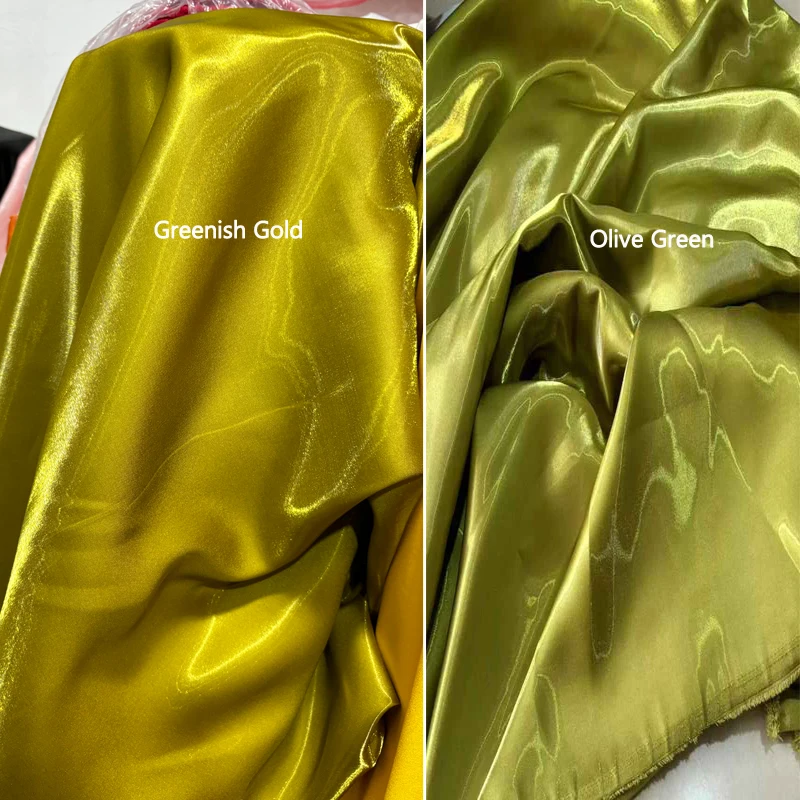 Luxury Glossy Metallic Liquid Satin Fabric Galaxy Water Gloss Satin Fabric for Dress Suit Barbie Dress Clothing Designer Materia