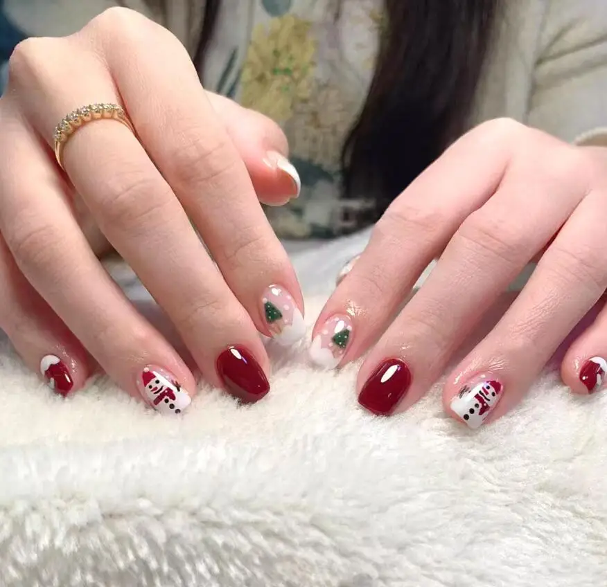 30 stk/set 3D Kerst Nail Art Sticker Gemengde Sneeuwpop/Sneeuwvlok/Pijnboom/ELK zelfklevende Nail Decal Kleurrijke Kawaii Xmas Nail Slide