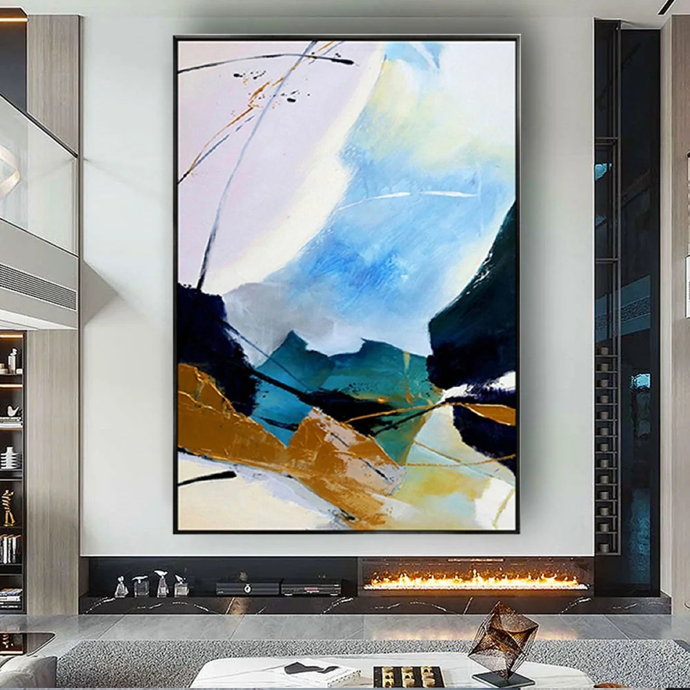 

Nordic Decor Canvas Paintings Beauty Wall Art Pictures For Living Room Blue Gray Abstract Oil Painting Decorate Home Salon Mural