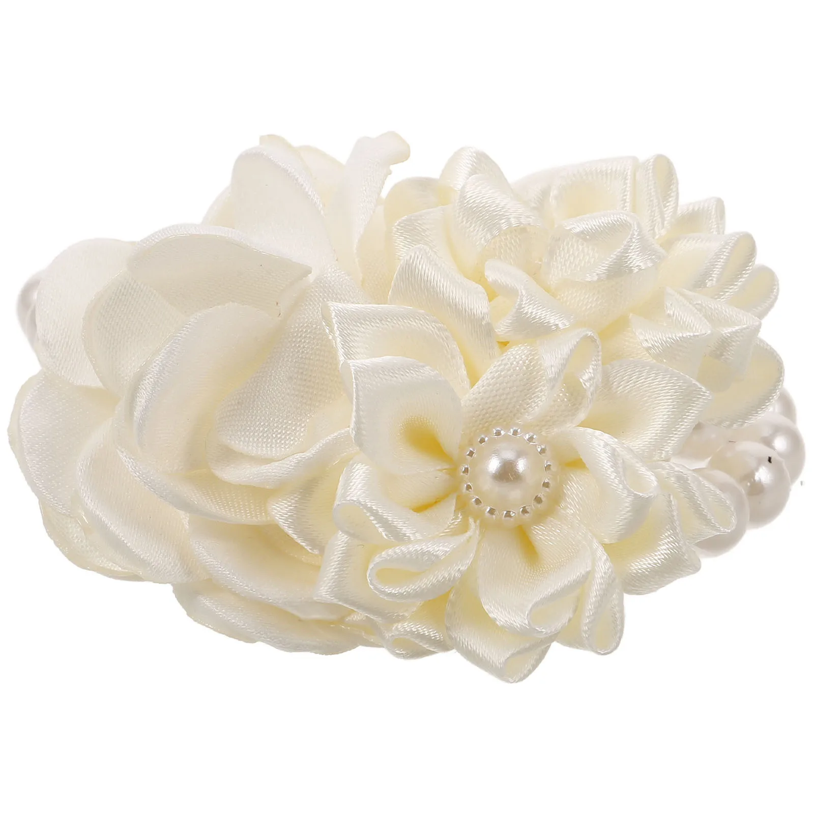 

Bridal Wrist Corsage Milk Color Imitation Pearl Fake Flower Bracelet Wedding Bride Wrist Flower Rustic Wedding Decorative