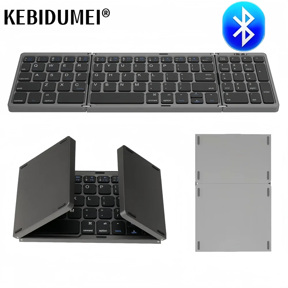 

Folding Keyboards with Numeric Keypad Bluetooth Wireless Portable Slim Full-SizeT Foldable Keyboard for Travel Computer PC iPad