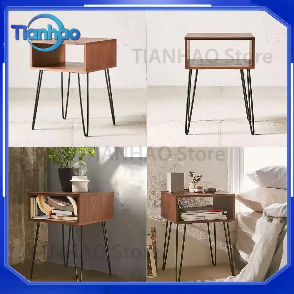 Solid Wood Double-layer Sofa Side Coffee Table for Home Living Room 2025 New Small Round Corner