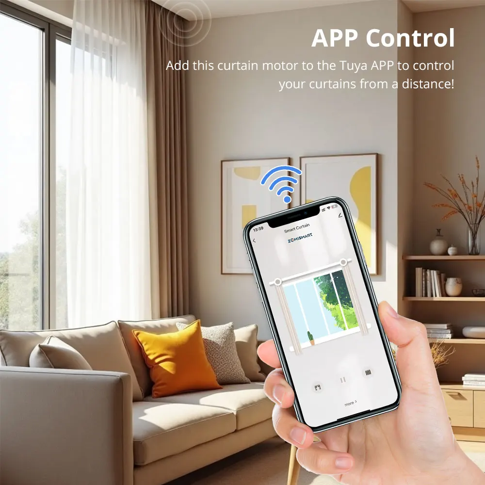 Zemismart Wi-Fi умный мотор для штор работает с Tuya индивидуальные электрические шторы трек RF пульт дистанционного управления Alexa Echo Yandex Alice Voice