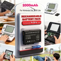Batería recargable de iones de litio de 3,7 V y 2000 mAh para Nintendo NDS DS Lite NDSL, batería de repuesto con destornillador