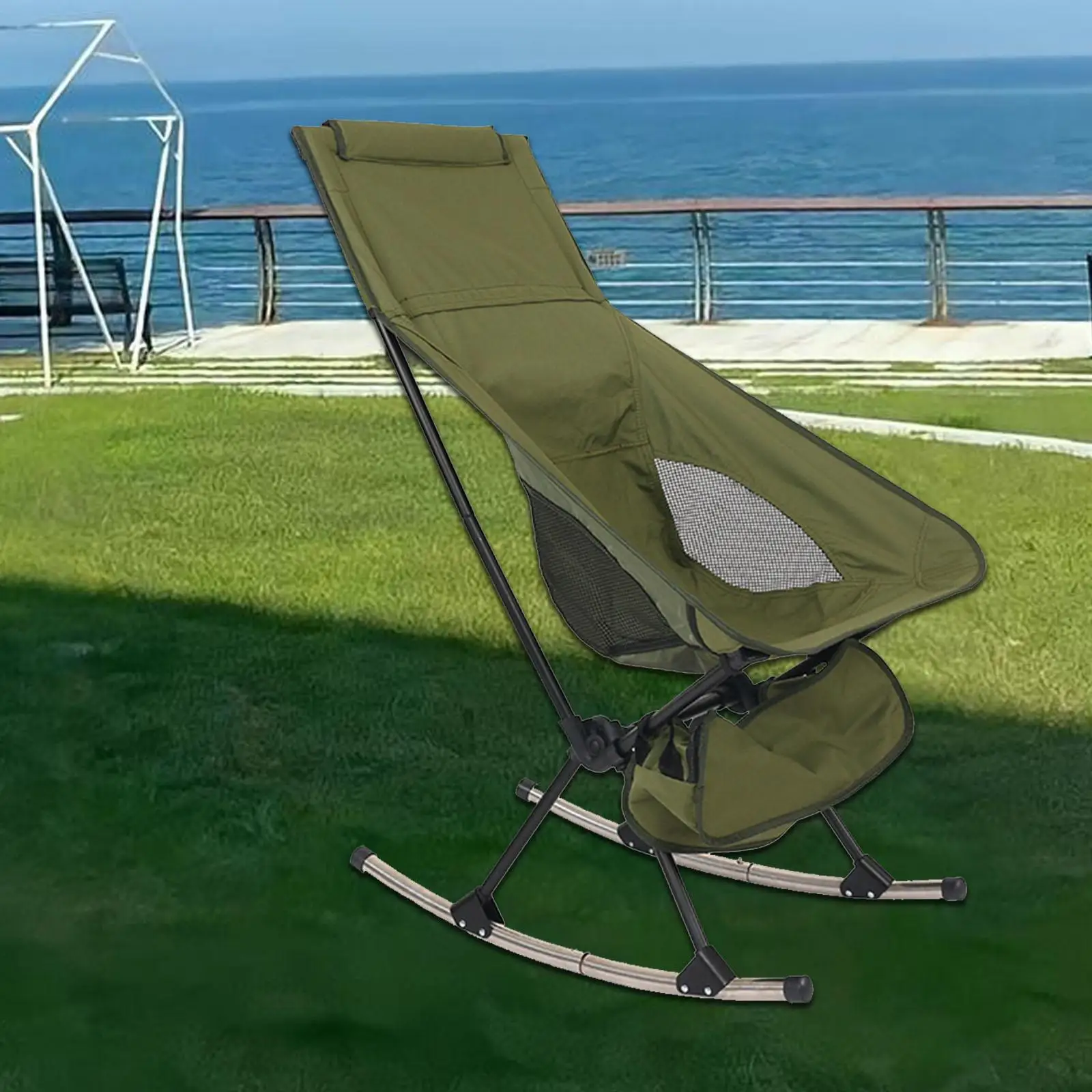 Folding Camping Chair,Beach Chair Portable with Carrying Bag Outdoor Rocker