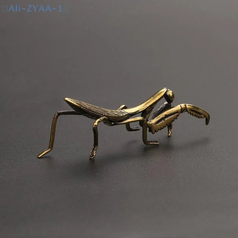 【ZYAA-1】Kupfer-Mantis, Miniatur-Ornament, Vintage-Blumentopf, Dekoration, dekoratives Bastelzubehör, Tee-Haustier, antik