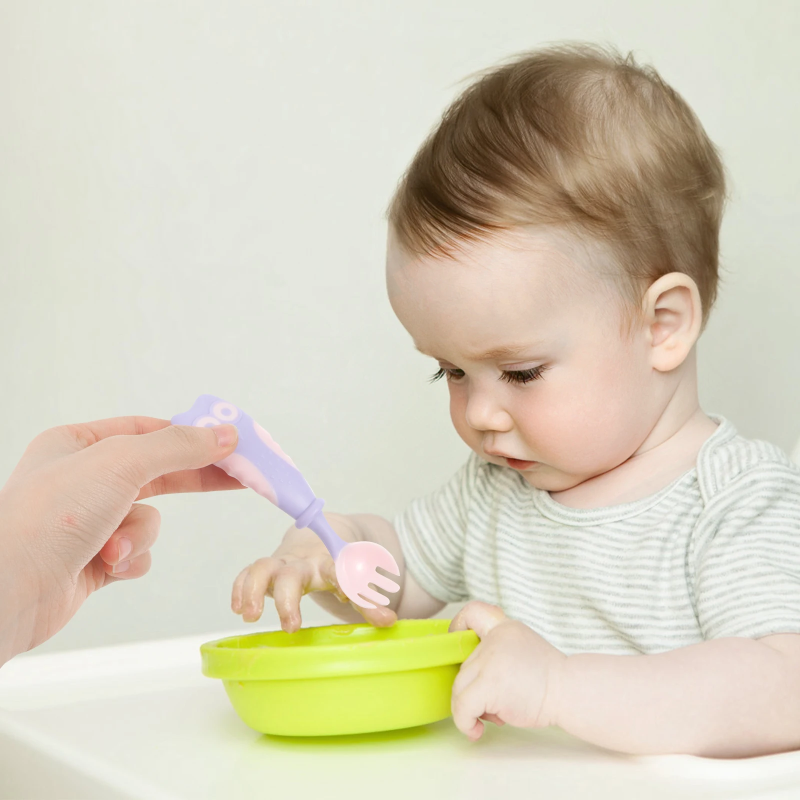 

Baby Training Fork Spoon and Adorable Tableware Kit Portable Household Convenient Noodle