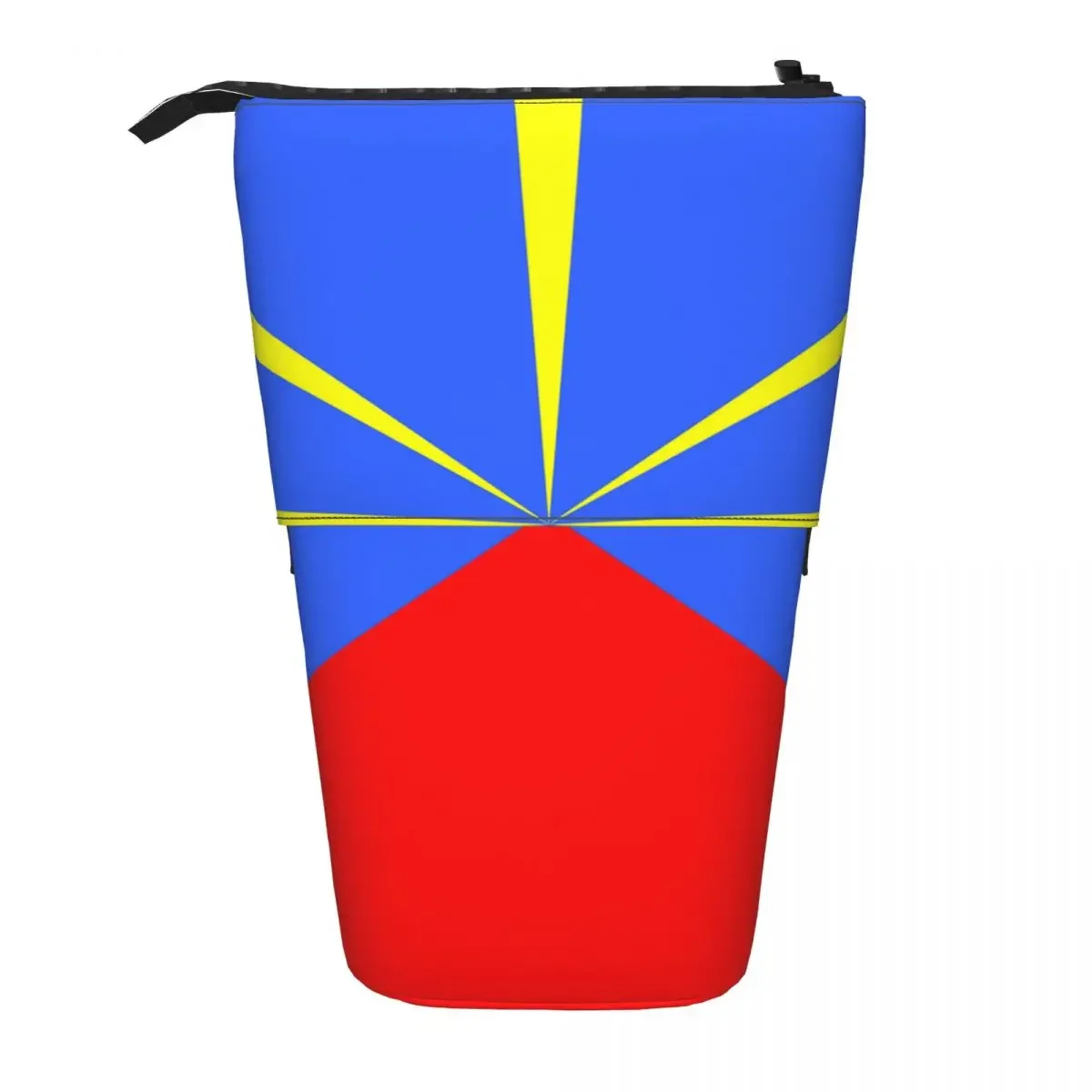 Reunion Island Flag Reversible Pencil Case for Studen Gifts Pen Box Pencil Bag Stationery Supplies Pen Holder Bag