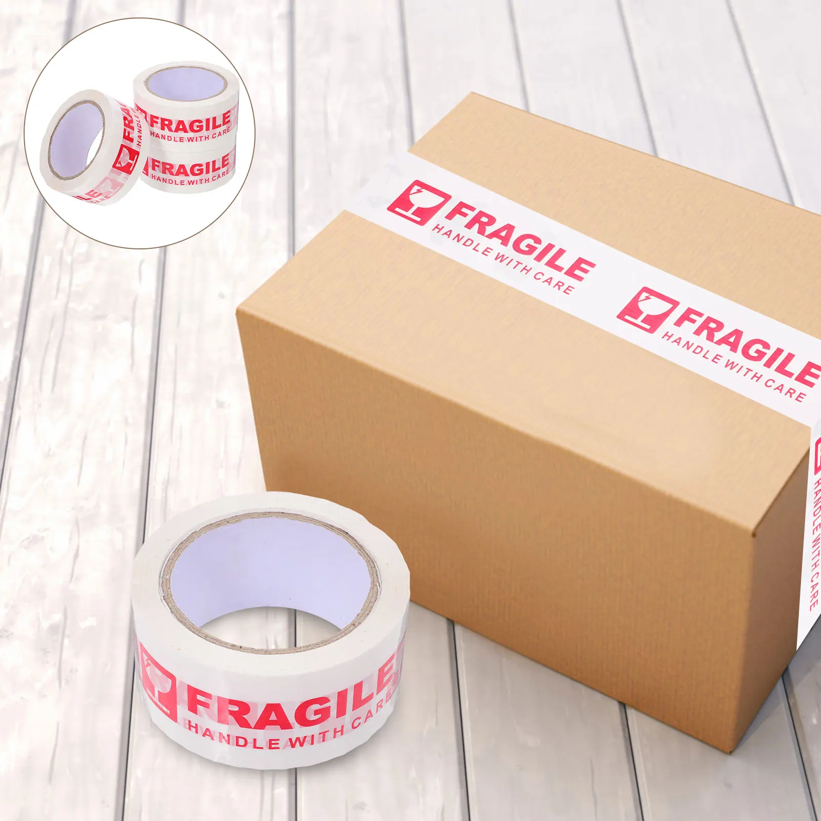 

3 Rolls Warning Tape Care Packing Tapes Fragile Shipping Adhesive Stickers Caution