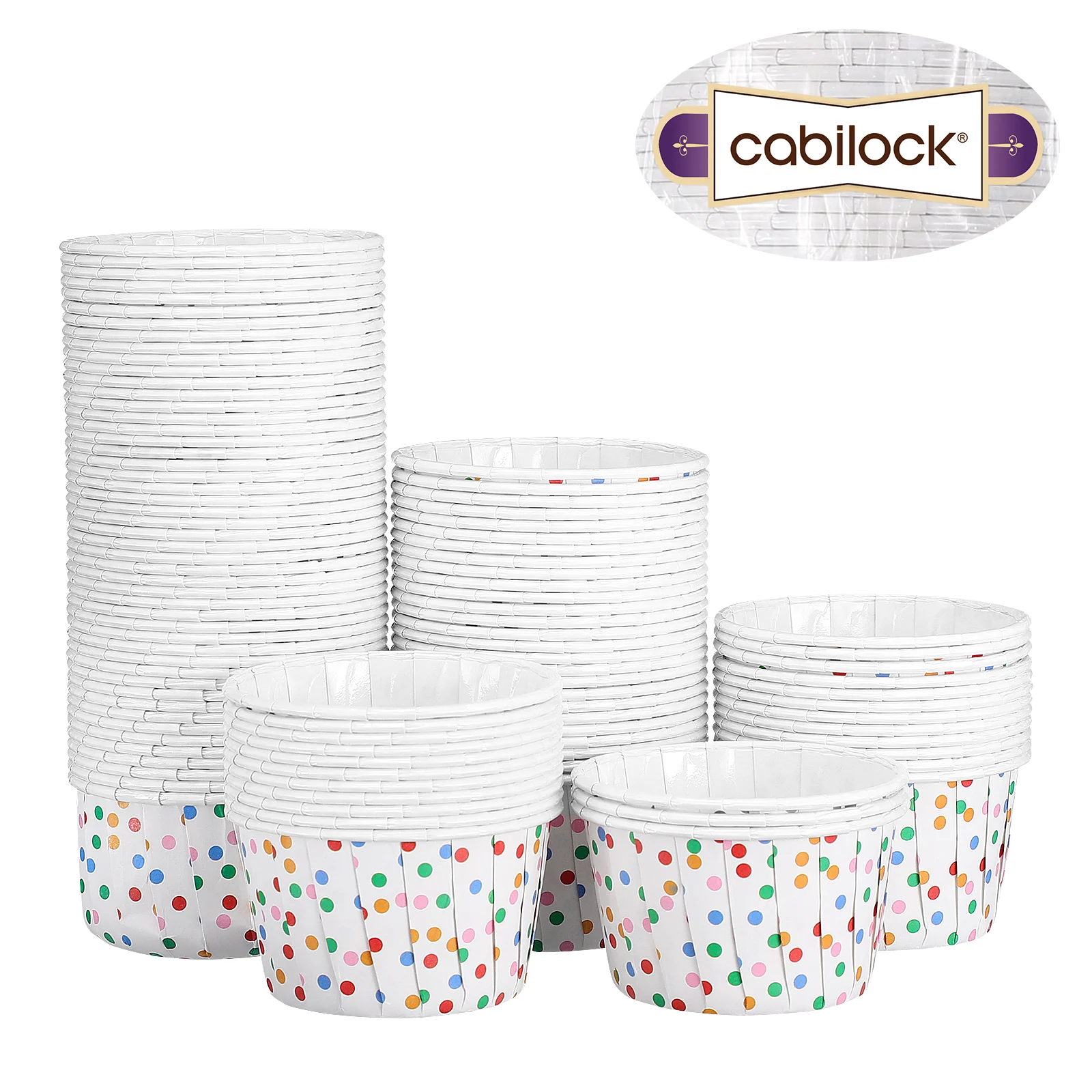 Cabilock 100pcs Paper Ice Cream Cups Disposable Cake Cup Dessert Bowls Party Supplies for Baking Wedding Birthday