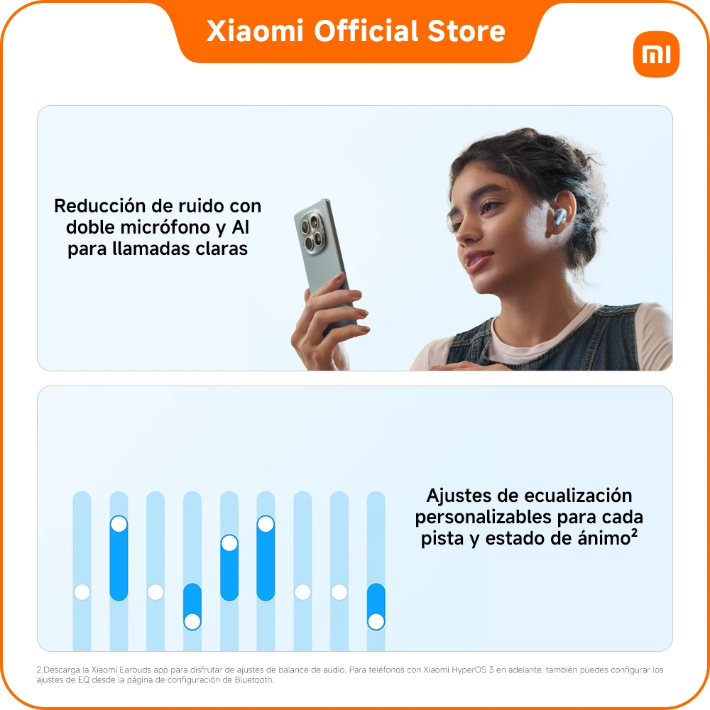 Official | REDMI Buds 8 Active, Tecnología de Reducción de Ruido en Múltiples Ilamadas, Duración de la Batería Mejorada, Curva In-ear Optimizada, Compactos y Cómodos, Potente Controlador de 14,2 mm con Diafragma de Titanio para una Claridad Pura 4
