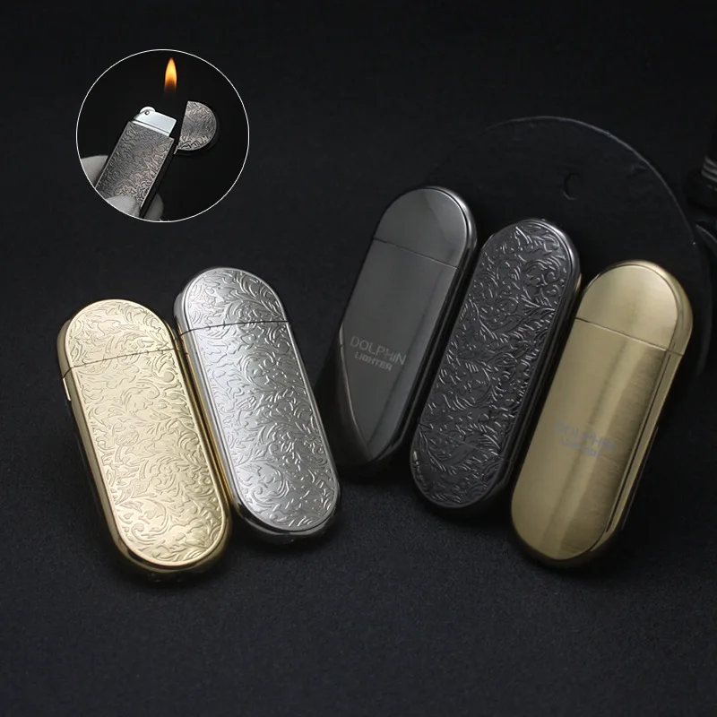 

Mini Refillable Butane Lighter, Metal Grinding Wheel Gas Flint Lighters Smoking Accessories Gadgets for Somker Encendedor