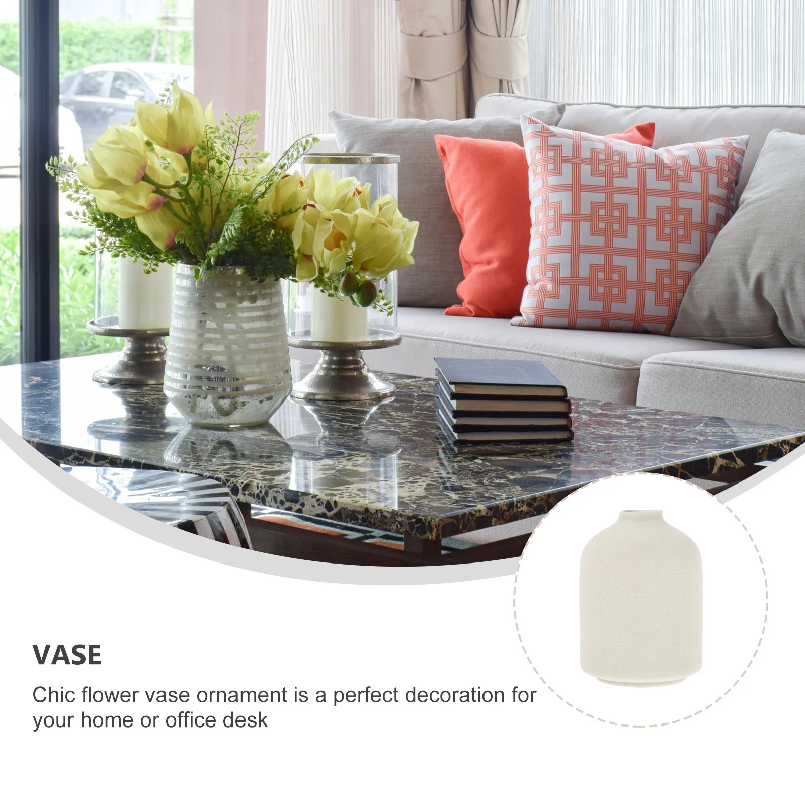 

Chic Mini Vase Ceramic Flower Holder Creative Desktop Ornament Home Office Decor Eco Friendly No Odor Flower Vase