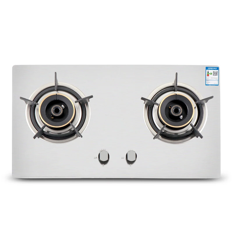 

Table Embedded Dual-Purpose Dual-Hole Natural Gas Liquefied Gas Stove Household Thickened Stainless Steel Brushed Panel Stove