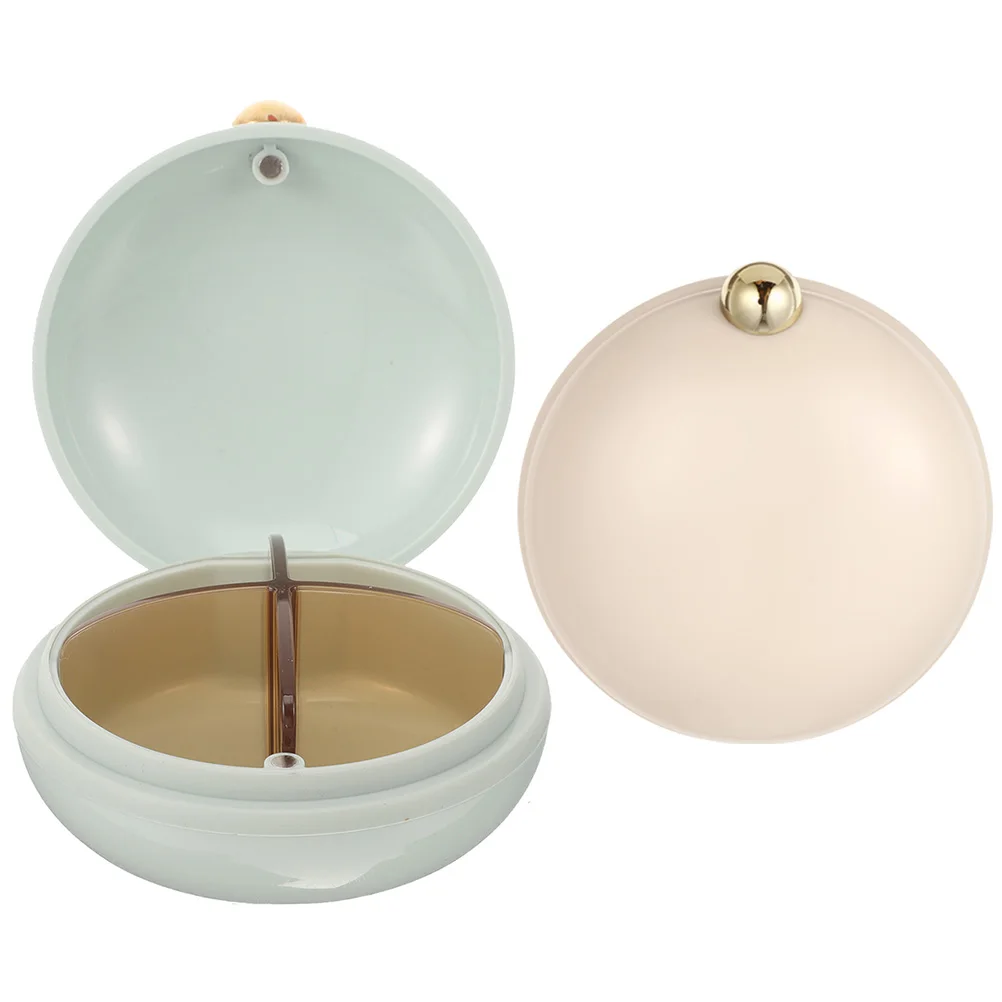 

2Pcs Portable Sealed Pill ganizer Travel Daily Box Small Divided Case Storage Medication Container
