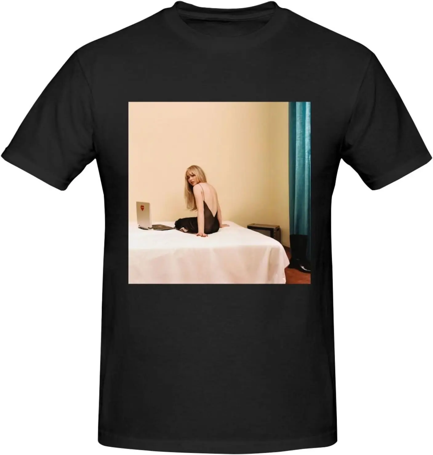 

Sabrina Music Carpenter Shirt for Men's Classic Short Sleeve Round Neck Cotton Tshirt Personalized Printed Tops Black