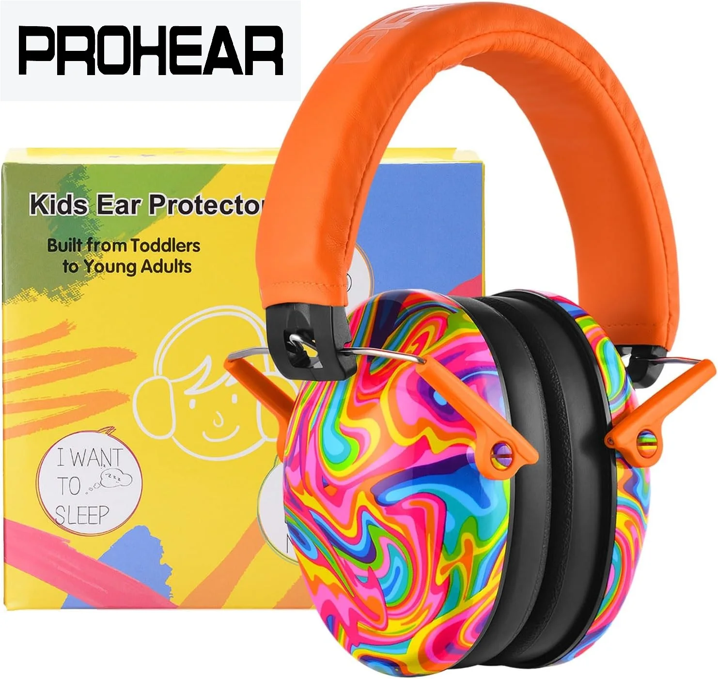 PROHEAR Kids Safety Earmuffs Noise Reduction Ear Protector Soundproof Headphones Foldable Protective Hearing Muffs for Autism