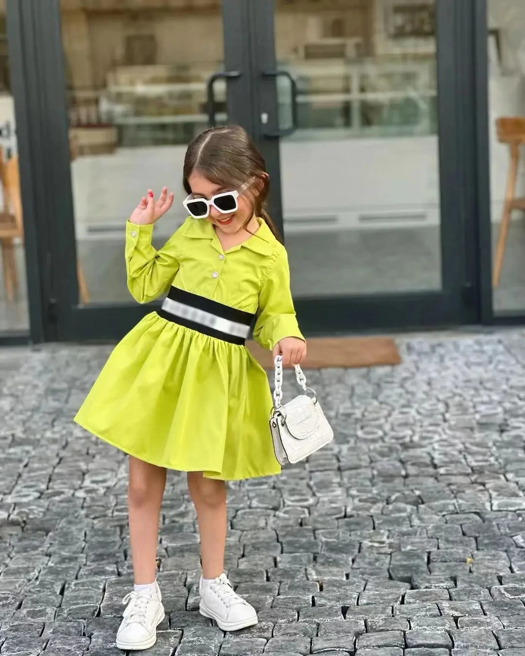 Chic Kids Girls Dress Casual Long Sleeve Dress Perfect Children Clothing For Spring/ Fall For 2 To 9 Years Old