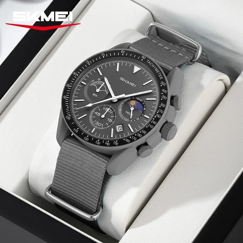 SKMEI 9392 Nylon Strap Watch Gifts Reloj Mujer Quartz Chronograph Watches Men Women Date 30M Waterproof Sport Wristwatch Fashion gallery 5