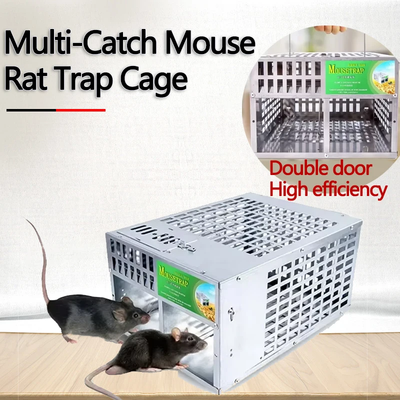Muizen Knaagdierenvanger Muizenval Kooi Ongedierte Hoge kwaliteit Dubbele deur Grote muis Ratten Live Trap Kooi / Sterke vangst Aas / Ongediertebestrijding