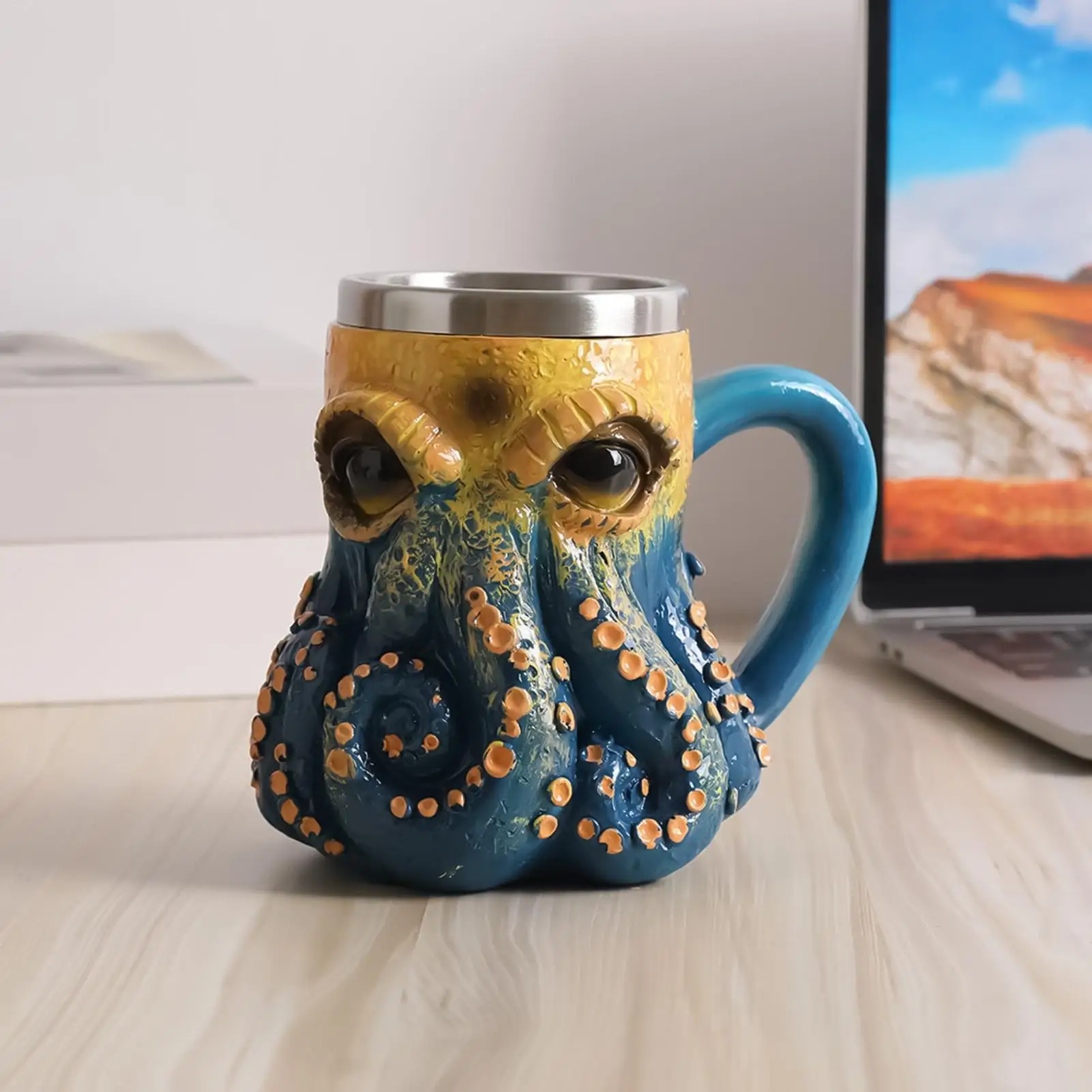 

Drinking Cup 160ml Octopus Design Multifunctional Cups Octopus Coffee Mug for Hot Cold for Milk Ice Water Juice Latte Tea Beer