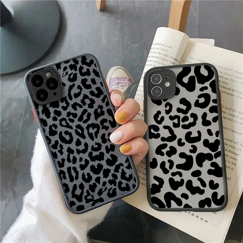 Leopard Print Hard Matte Clear Case For Xiaomi Redmi Note 13 12 Pro Plus 5G 13 12S 12 11S 11 10S 10 Redmi 13C Soft Bumper Cover