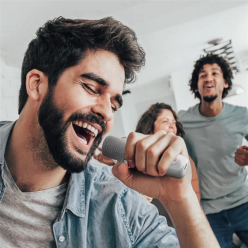 KD-203 カラオケセット カラオケスピーカー ワイヤレス Bluetooth デュアルマイク スピーカー マイクマシン-Y41A