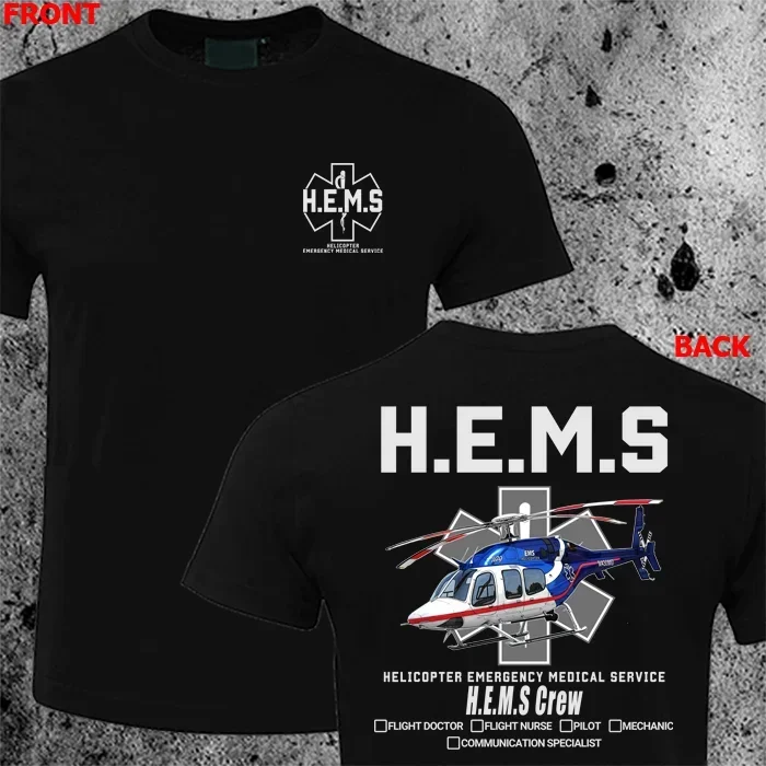 Doctor Flight Medical Bell 429 Helicopter EMS Paramedic T-Shirt 100% Cotton O-Neck Short Sleeve Summer Casual Mens T-shirt