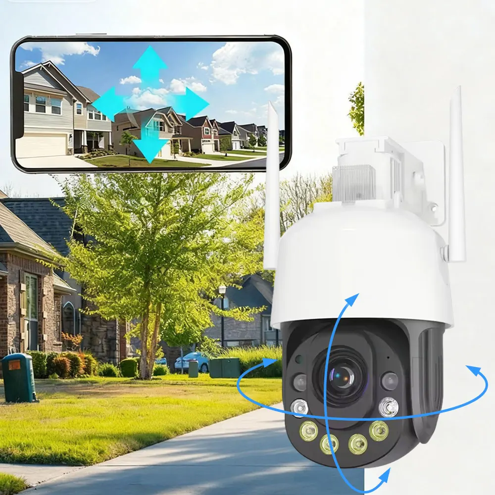  50X Optical Zoom 5MP HD Security Camera Outdoor Waterproof Wifi PTZ IP Camera Color Night Vision CCTV Human Detection ICSEE