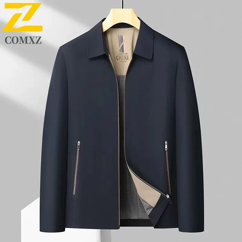 سترة واقية من الرياح EiAO للرجال بياقة واقفة رسمية للأعمال غير رسمية مقاومة للماء ومضادة للرياح معطف رسمي لقائدي منتصف العمر 2025 #6