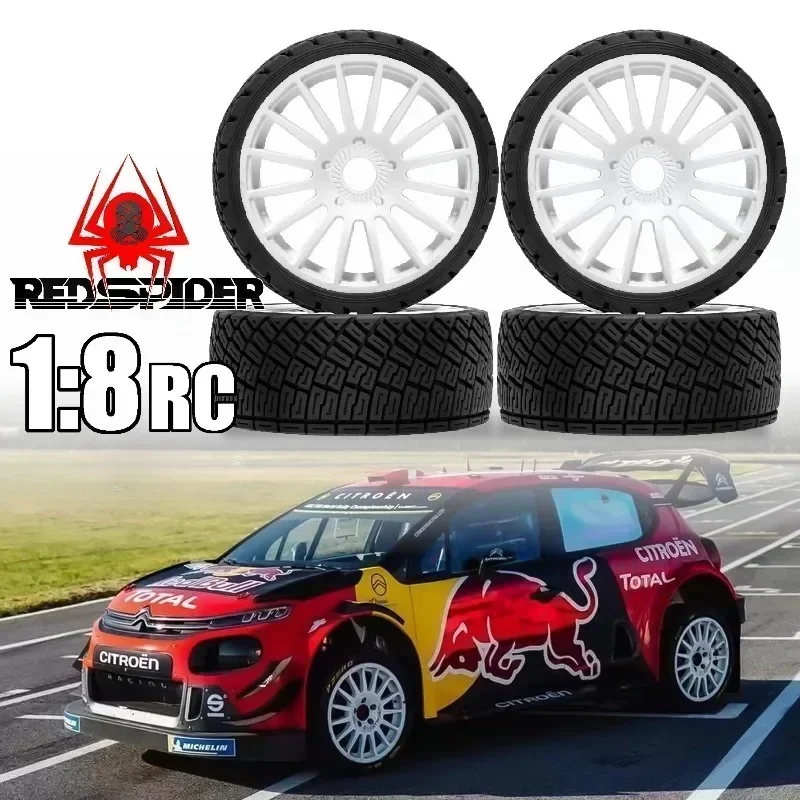 

4pcs 100mm 1/7 1/8 RC Rally Off-Road Tires Wheel 17mm Hex for ARRMA Trxs Redcat Team Losi Kyosho HPI WR8 HSP RC Car