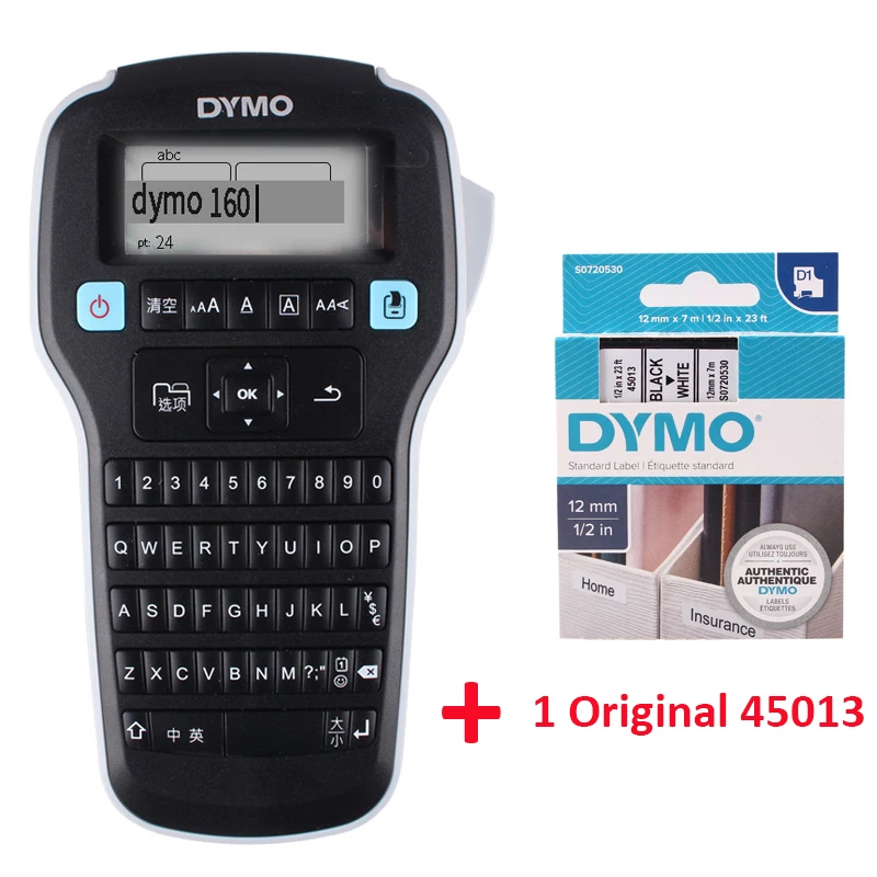 DYMO LM 160 DYMO LM-160 נייד תוויות מכונת הדפסה 6 מ"מ/9 מ"מ/12 מ"מ כבל מדבקות תוויות מדפסת עבור D1 תווית קלטת 45022 45013 45010
