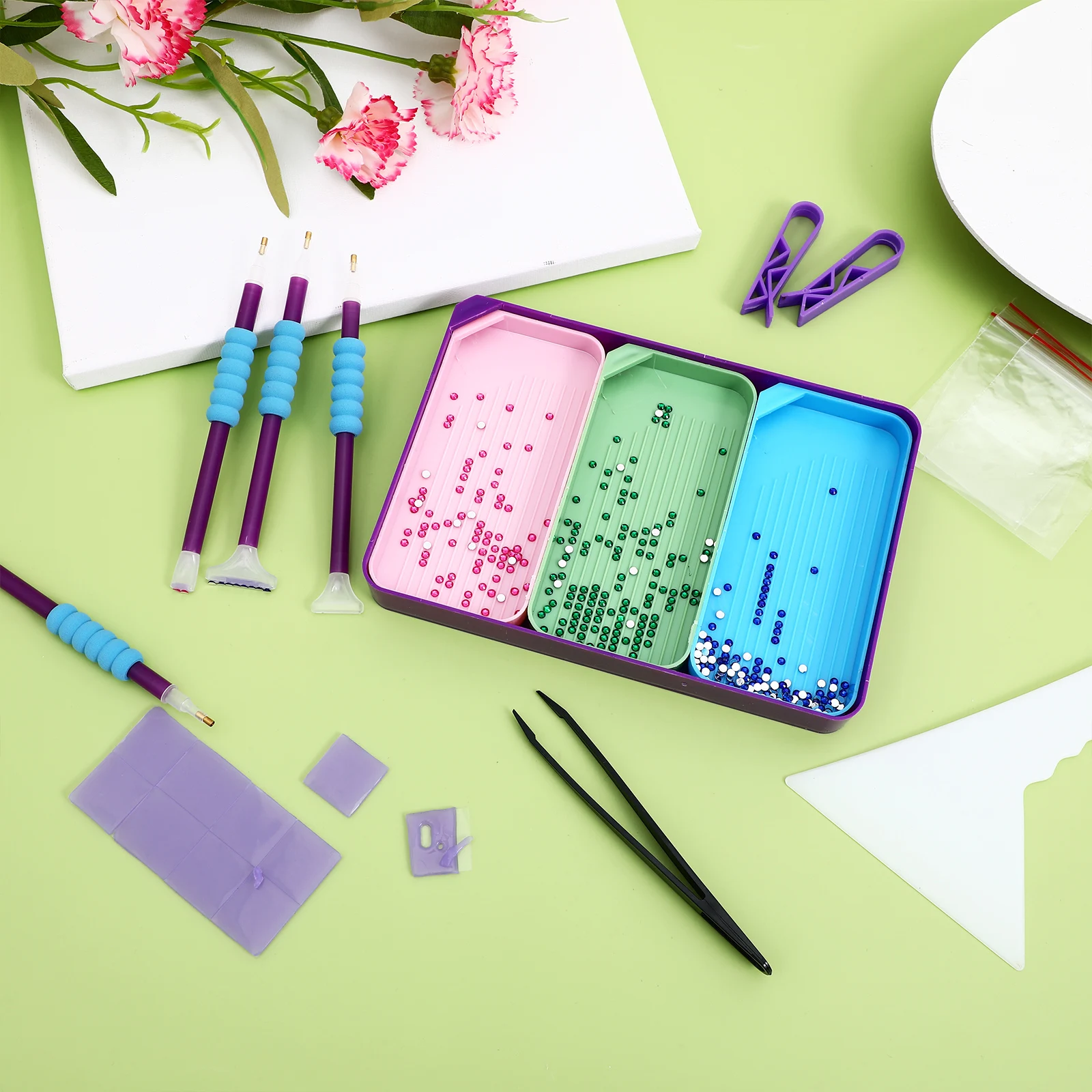 

1 set Tool Kit Bead Sorting Trays Storage Plates Precision Dotting Pens For Diamond Art Craft Durable