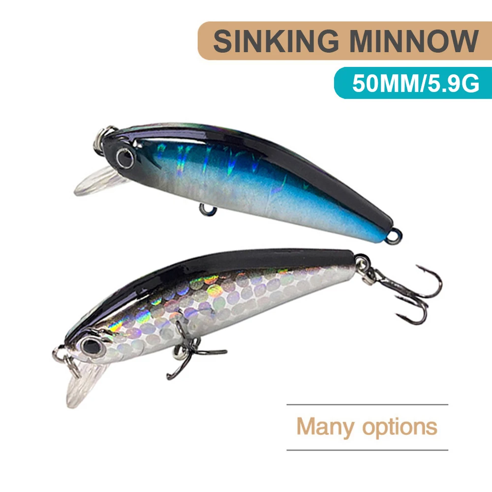 5 سنتيمتر 5.9 جرام الصيد السحر غرق أسماك المتذبذب الاصطناعي الطعم الثابت Jerkbait الصيد اكسسوارات شرك صغير ل سمك السلمون المرقط باس MN697