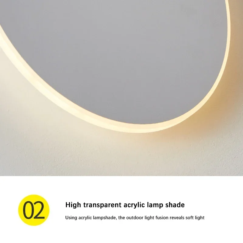 Lámpara de pared Circular LED Simple y creativa, 13/20/30CM, Eclipse Solar, lámpara de noche para dormitorio, sala de estar, pasillo, jardín, aplique de luz