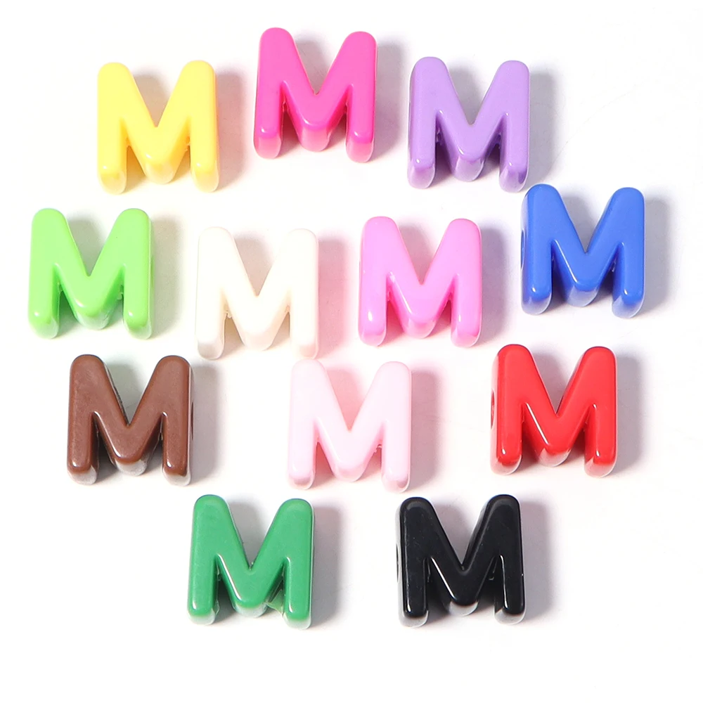10 Stück Acrylperlen mit großem Loch, 26 englische Alphabet-Buchstabenperlen für Früherziehung, für DIY-Schmuck, Schlüsselanhänger, Lanyard-Zubehör – Detail 20