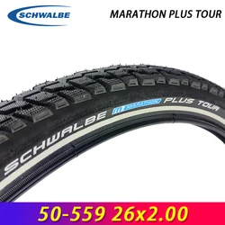 SCHWALBE MARATHON PLUS TOUR 26inch Black Reflex Wired Bicycle Tire 50-559 26x2.00 MTB Off-Road Travel Mountain Bike Cycling Part